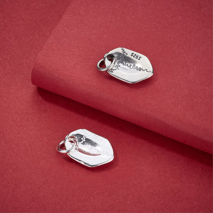 Polished 925 Sterling Silver Moon Pendant With Beads In White, Retro Style Jewelry Accessories