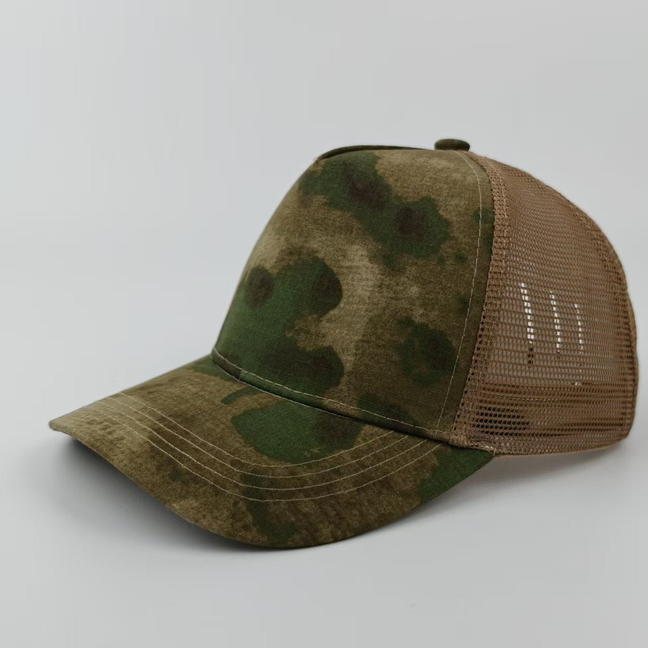 Camouflage Breathable Baseball Cap With Curved Brim, Made Of Polyester Featuring Embroidery For Adults