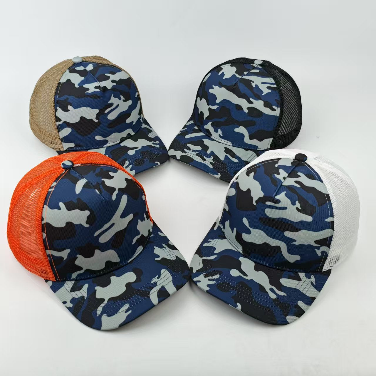 Camouflage Breathable Baseball Cap With Curved Brim, Made Of Polyester Featuring Embroidery For Adults
