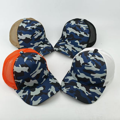 Camouflage Breathable Baseball Cap With Curved Brim, Made Of Polyester Featuring Embroidery For Adults
