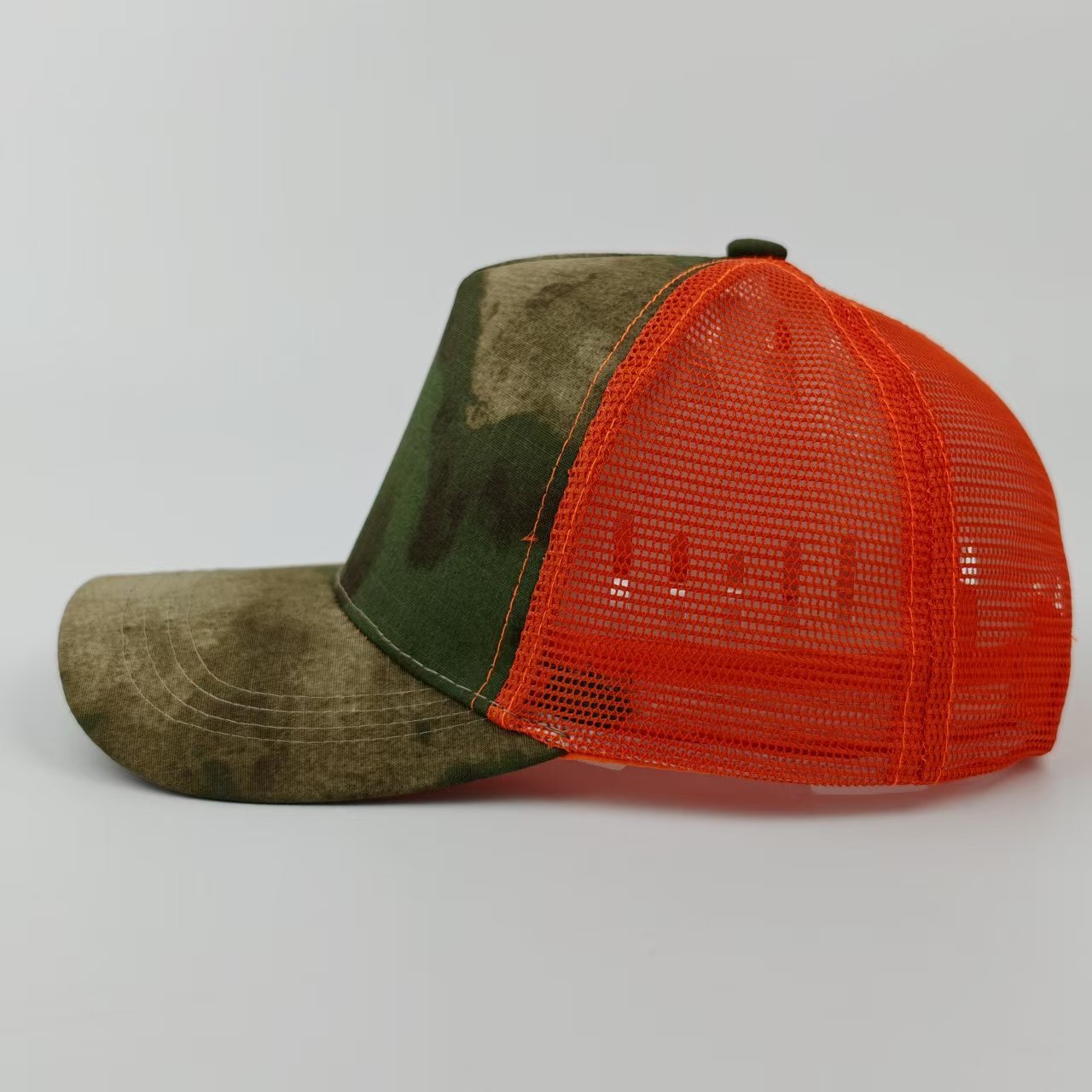 Camouflage Breathable Baseball Cap With Curved Brim, Made Of Polyester Featuring Embroidery For Adults