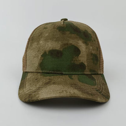 Camouflage Breathable Baseball Cap With Curved Brim, Made Of Polyester Featuring Embroidery For Adults