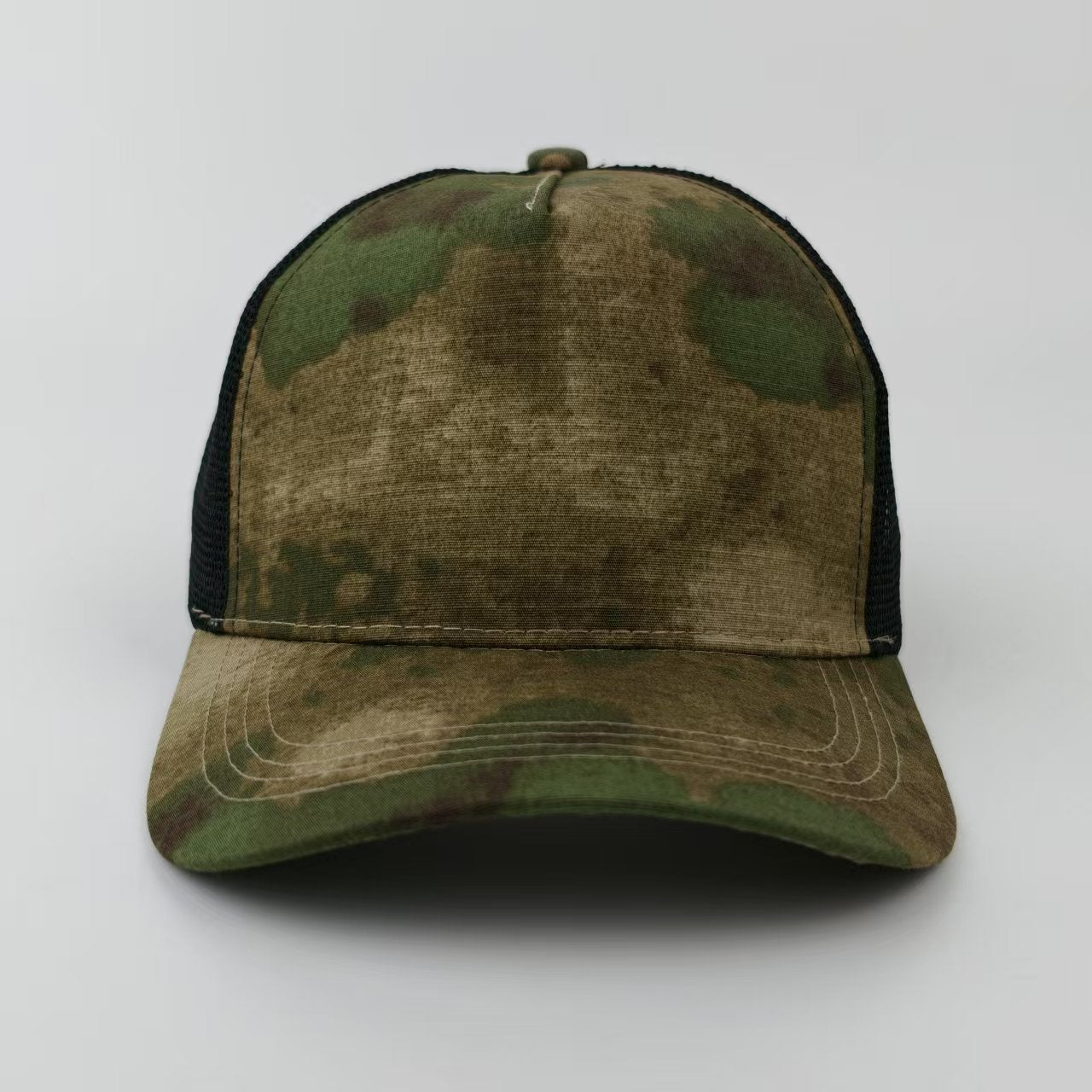 Camouflage Breathable Baseball Cap With Curved Brim, Made Of Polyester Featuring Embroidery For Adults