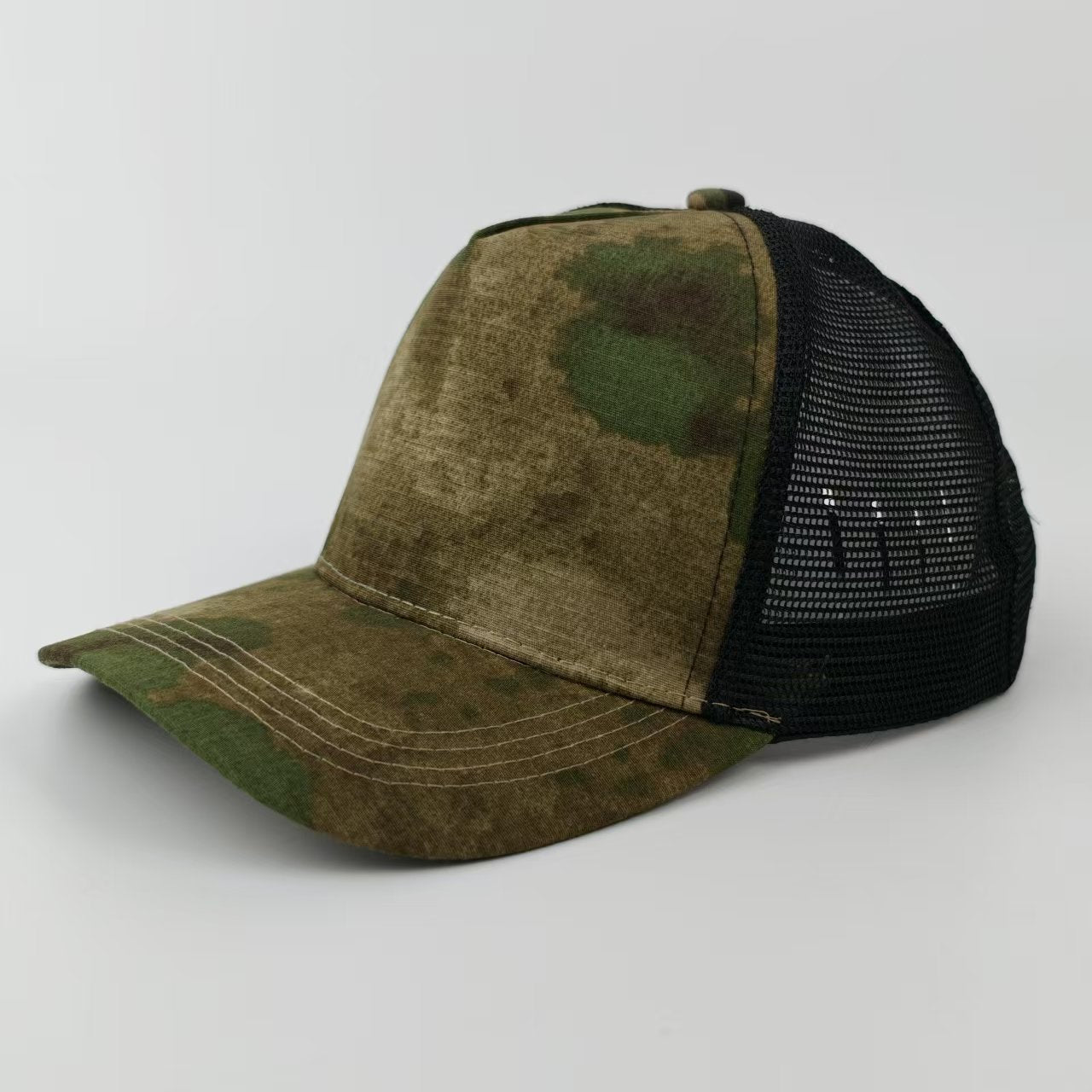 Camouflage Breathable Baseball Cap With Curved Brim, Made Of Polyester Featuring Embroidery For Adults