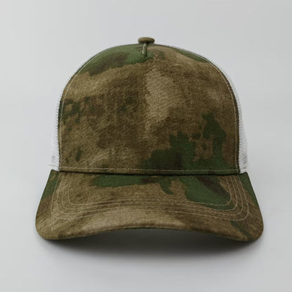 Camouflage Breathable Baseball Cap With Curved Brim, Made Of Polyester Featuring Embroidery For Adults