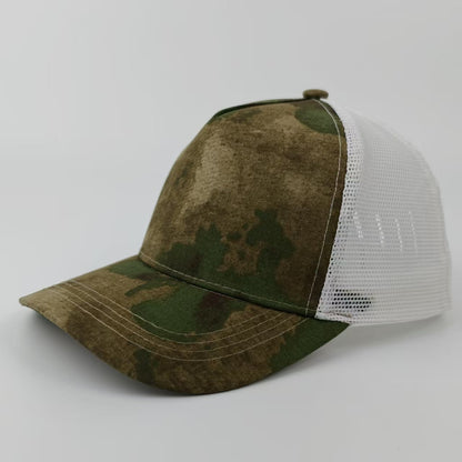 Camouflage Breathable Baseball Cap With Curved Brim, Made Of Polyester Featuring Embroidery For Adults
