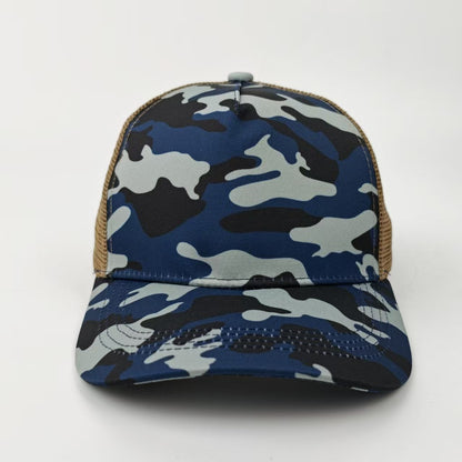 Camouflage Breathable Baseball Cap With Curved Brim, Made Of Polyester Featuring Embroidery For Adults