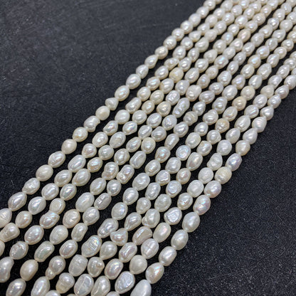 Polished Freshwater Pearl Beads With Smooth Embellishment, 4mm Diameter, Center-Drilled Grade A Quality