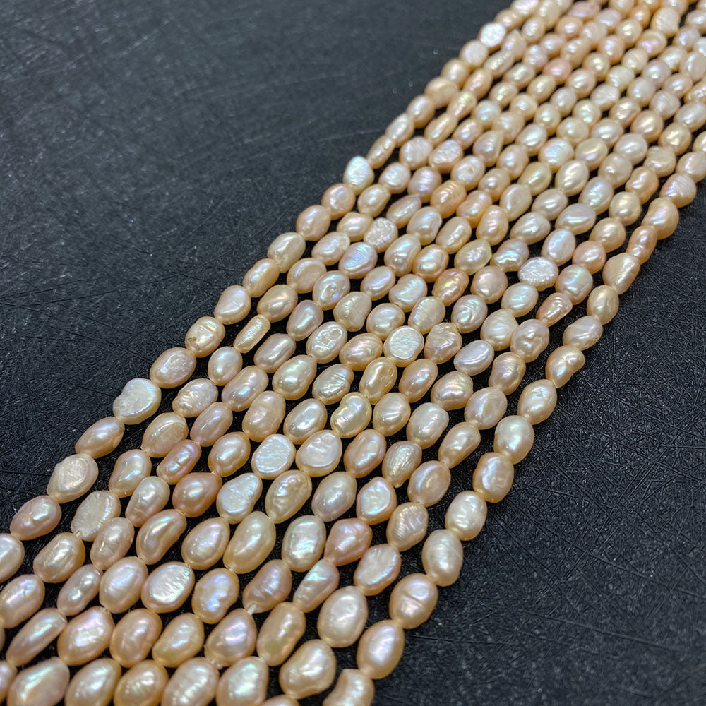 Polished Freshwater Pearl Beads With Smooth Embellishment, 4mm Diameter, Center-Drilled Grade A Quality