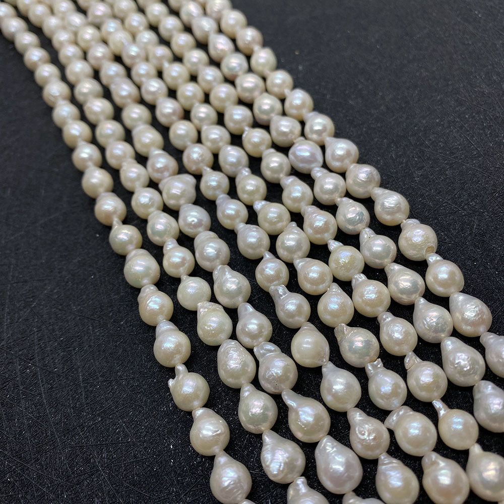 Polished Freshwater Pearl Beads With 8mm Diameter Featuring Baroque Pearl Inlay In White