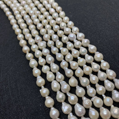 Polished Freshwater Pearl Beads With 8mm Diameter Featuring Baroque Pearl Inlay In White