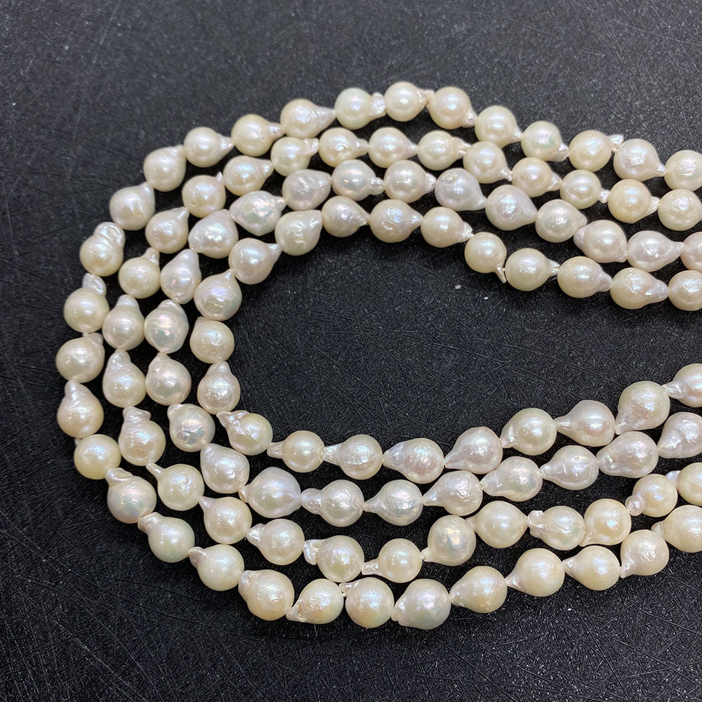 Polished Freshwater Pearl Beads With 8mm Diameter Featuring Baroque Pearl Inlay In White