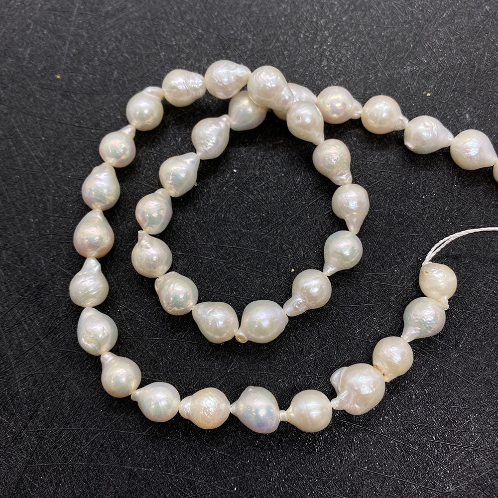 Polished Freshwater Pearl Beads With 8mm Diameter Featuring Baroque Pearl Inlay In White