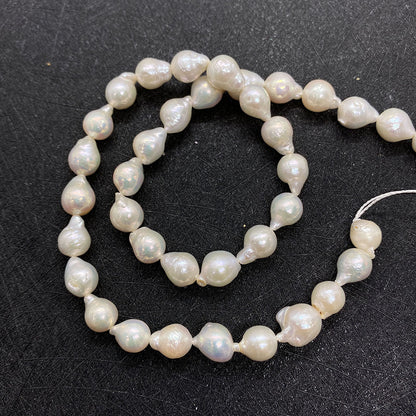 Polished Freshwater Pearl Beads With 8mm Diameter Featuring Baroque Pearl Inlay In White