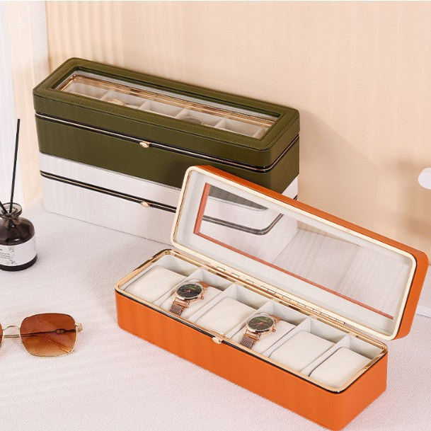 Solid Color Jewelry Box In White Featuring Durable PU Leather Material