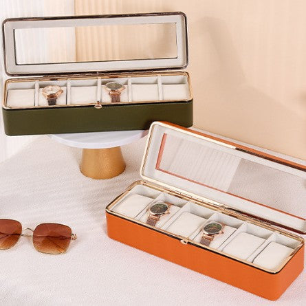 Solid Color Jewelry Box In White Featuring Durable PU Leather Material