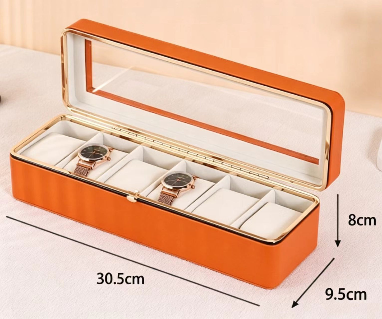 Solid Color Jewelry Box In White Featuring Durable PU Leather Material