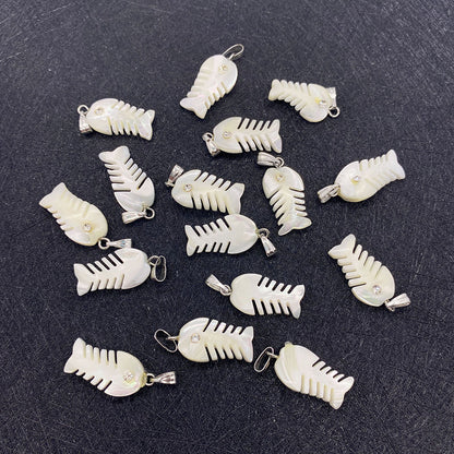 Natural Shell Pendant In Marine Style, Polished For Jewelry Making
