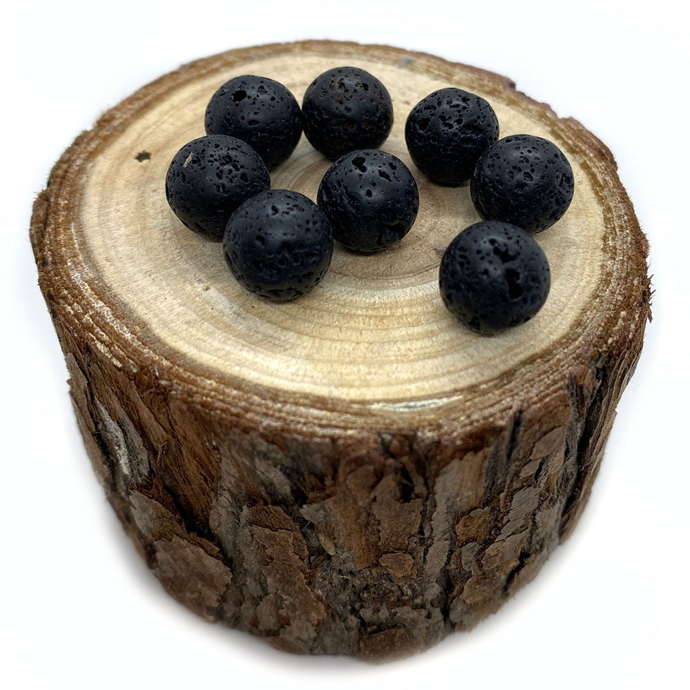 Handmade Natural Stone Circle Beads With 6 Mm Diameter In Dyed Black For Jewelry Accessories, Commute Style