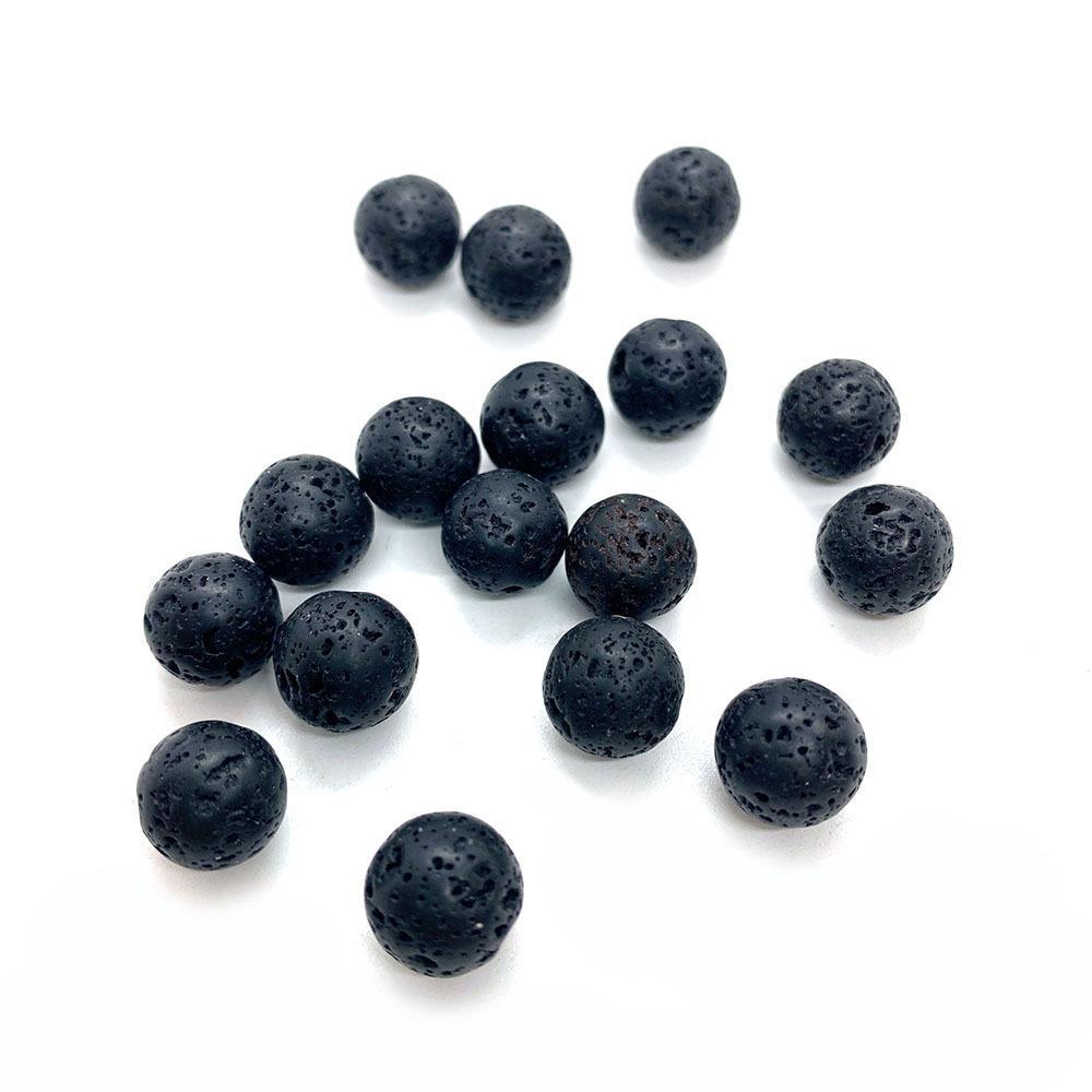 Handmade Natural Stone Circle Beads With 6 Mm Diameter In Dyed Black For Jewelry Accessories, Commute Style