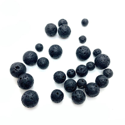 Handmade Natural Stone Circle Beads With 6 Mm Diameter In Dyed Black For Jewelry Accessories, Commute Style