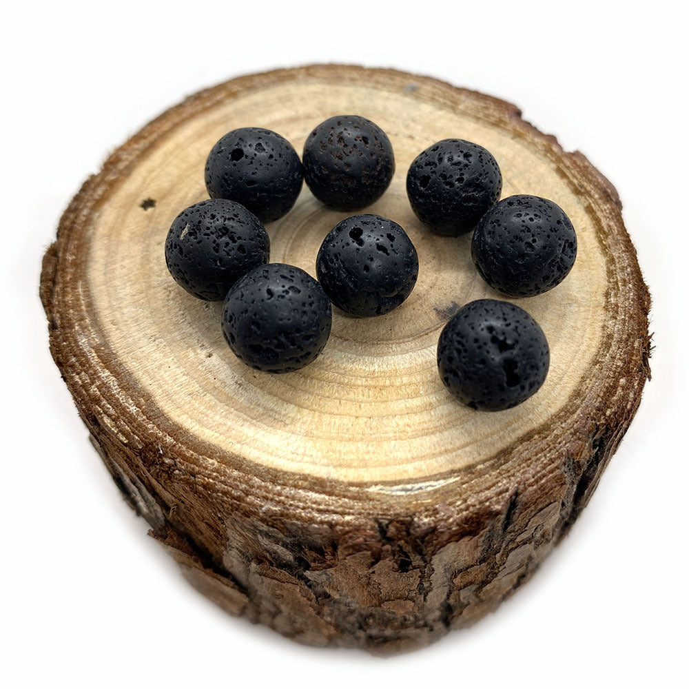 Handmade Natural Stone Circle Beads With 6 Mm Diameter In Dyed Black For Jewelry Accessories, Commute Style