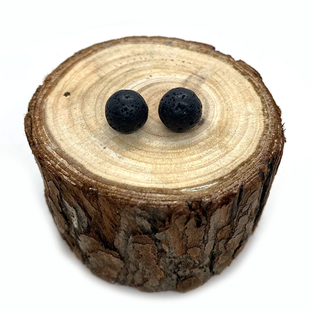 Handmade Natural Stone Circle Beads With 6 Mm Diameter In Dyed Black For Jewelry Accessories, Commute Style