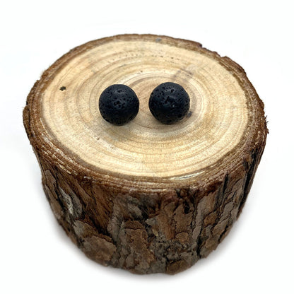 Handmade Natural Stone Circle Beads With 6 Mm Diameter In Dyed Black For Jewelry Accessories, Commute Style