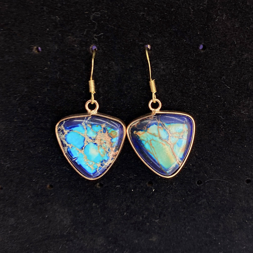 Trillion-cut Turquoise Pendant Featuring Natural Turquoise Inlay, Available In Vibrant Colour