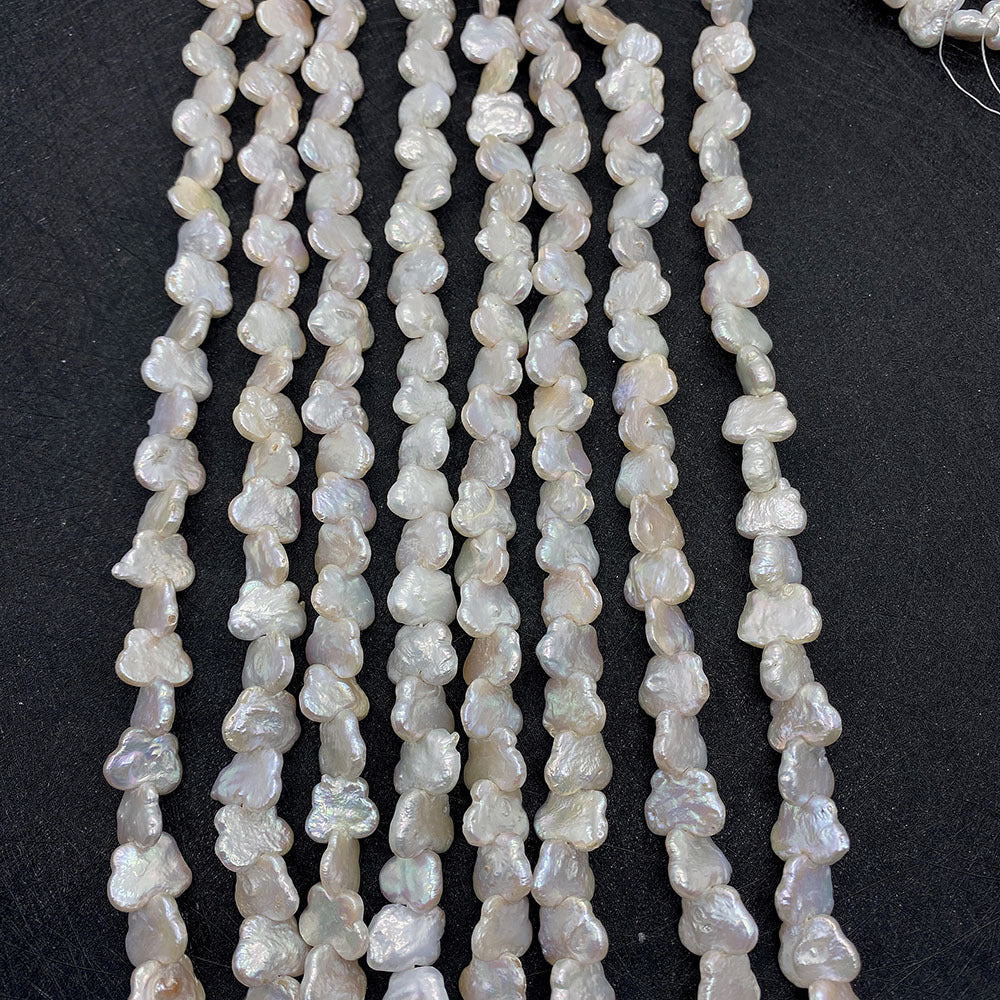 Polished Butterfly Freshwater Pearl Beads With Baroque Pearl Inlay, Diameter 10mm, Baroque Style