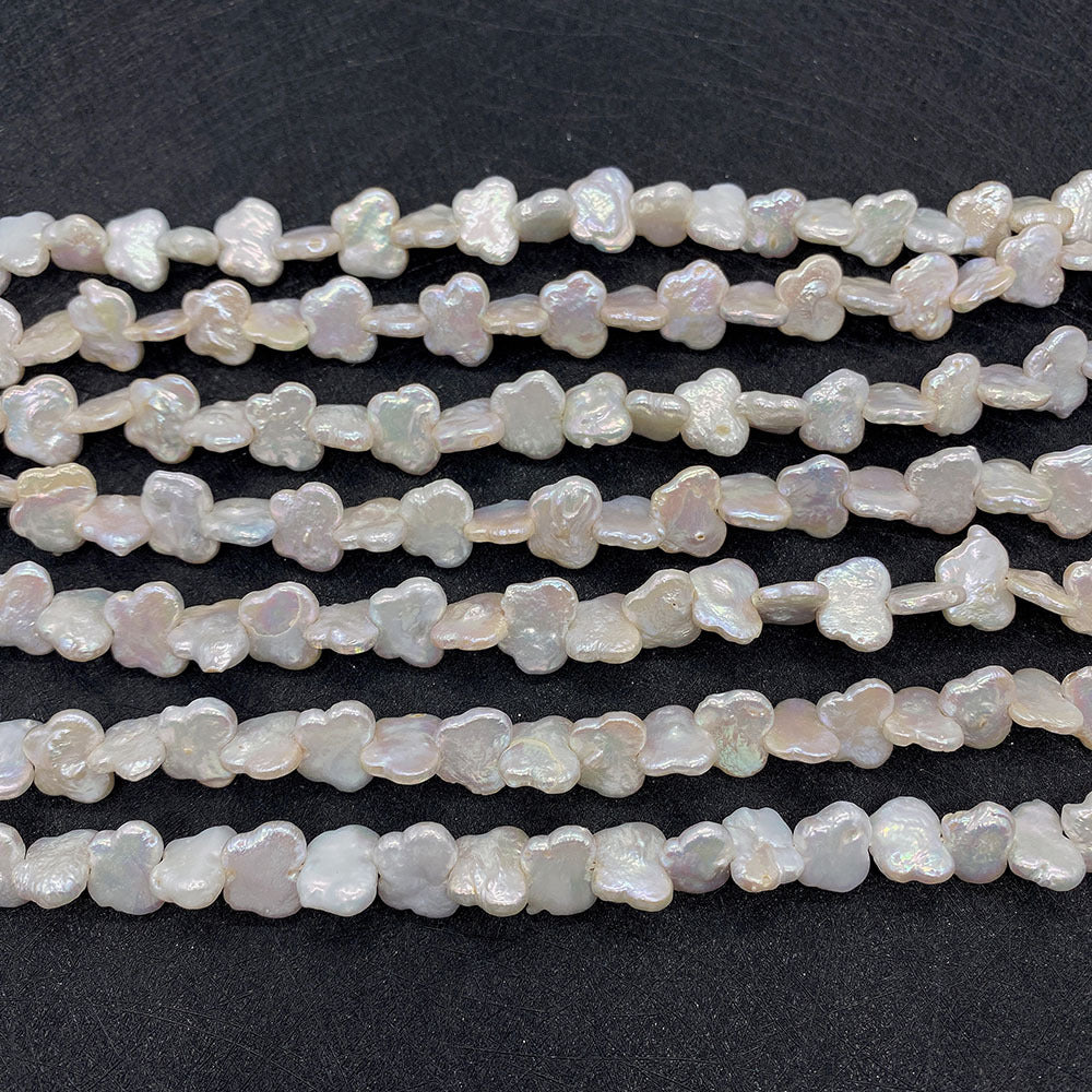 Polished Butterfly Freshwater Pearl Beads With Baroque Pearl Inlay, Diameter 10mm, Baroque Style