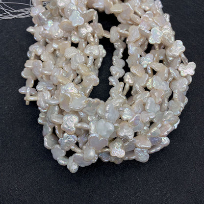 Polished Butterfly Freshwater Pearl Beads With Baroque Pearl Inlay, Diameter 10mm, Baroque Style