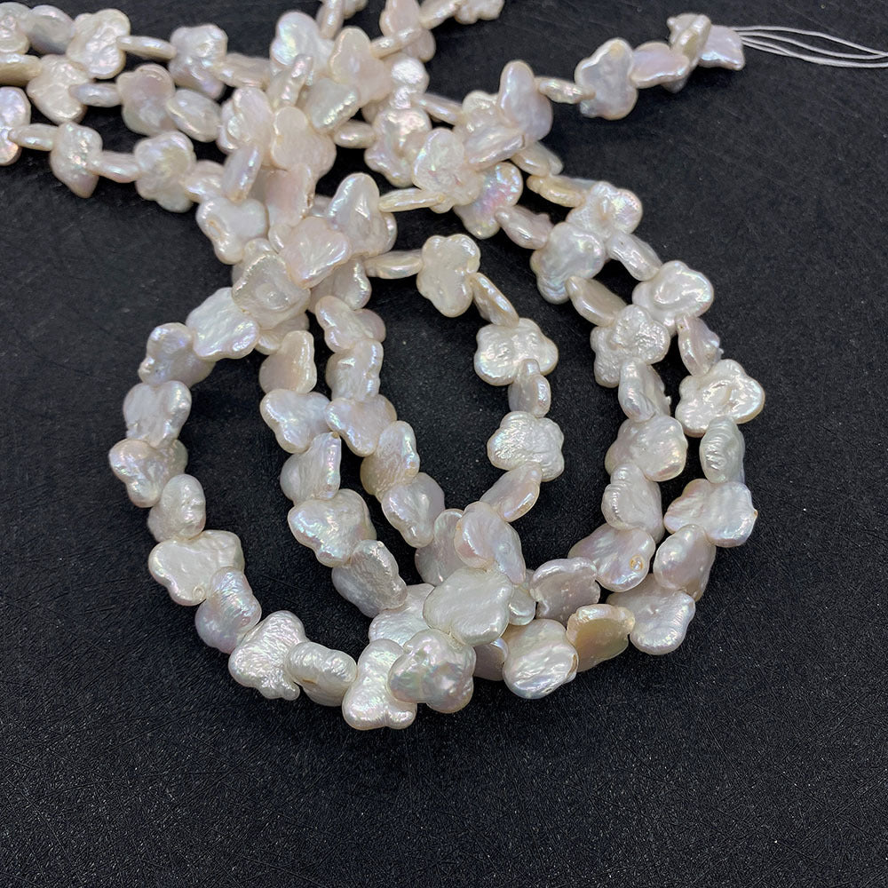 Polished Butterfly Freshwater Pearl Beads With Baroque Pearl Inlay, Diameter 10mm, Baroque Style