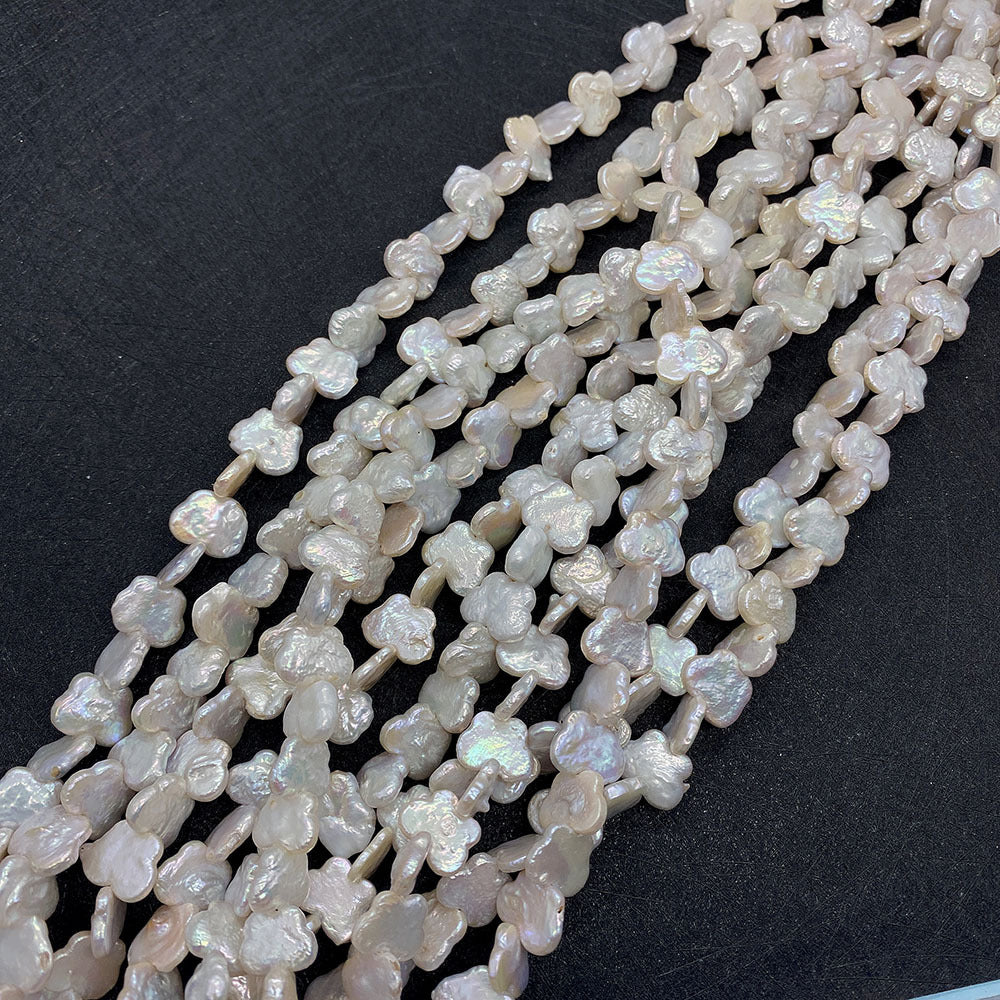Polished Butterfly Freshwater Pearl Beads With Baroque Pearl Inlay, Diameter 10mm, Baroque Style