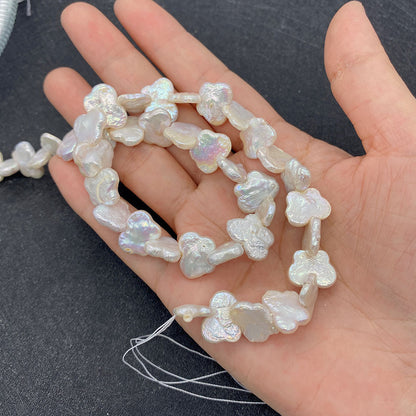 Polished Butterfly Freshwater Pearl Beads With Baroque Pearl Inlay, Diameter 10mm, Baroque Style