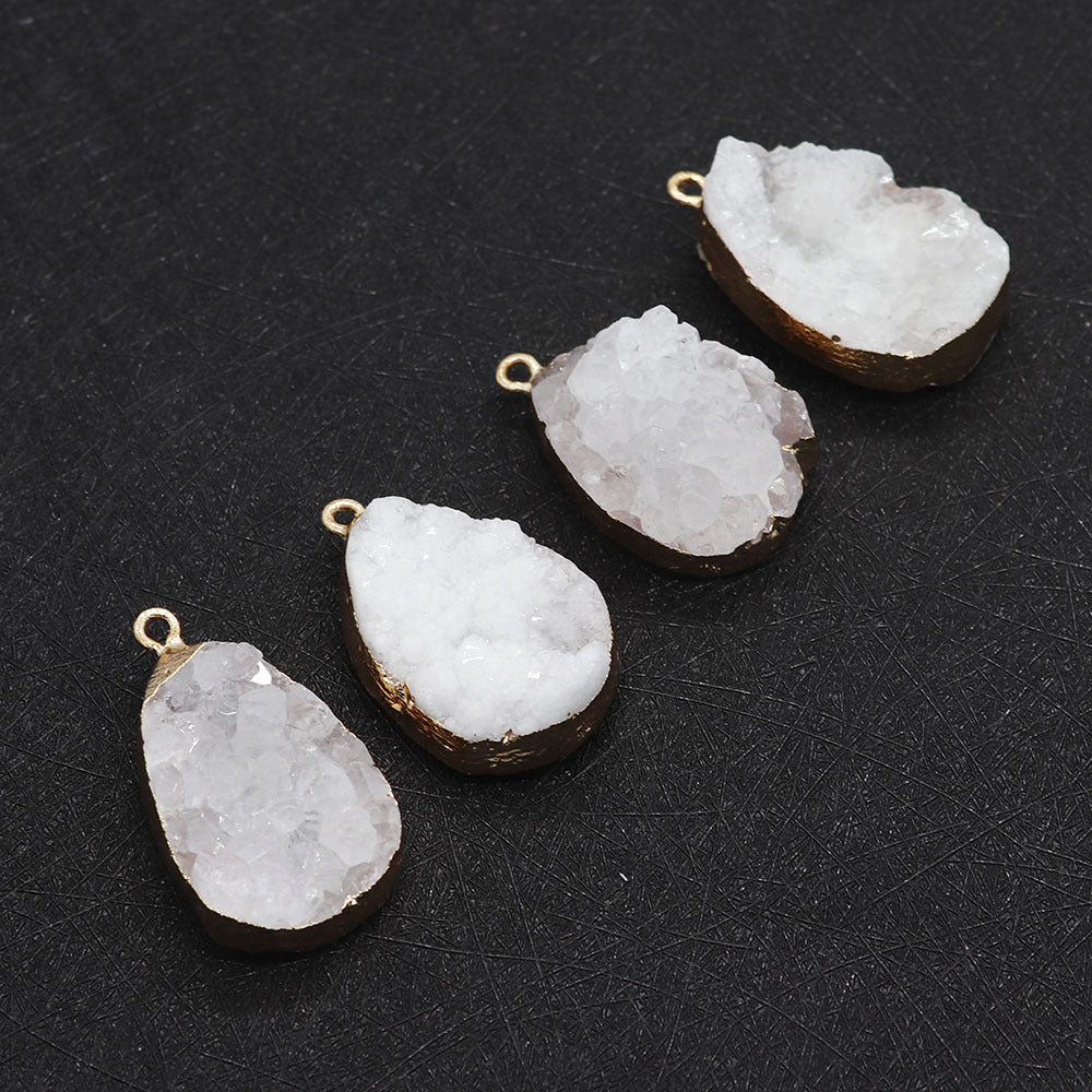 Water Droplets Pendant In White Crystal, Natural Jewelry Accessory