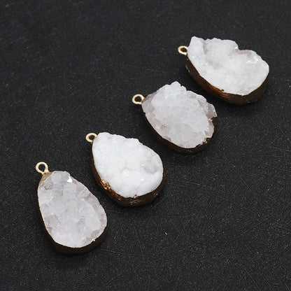 Water Droplets Pendant In White Crystal, Natural Jewelry Accessory