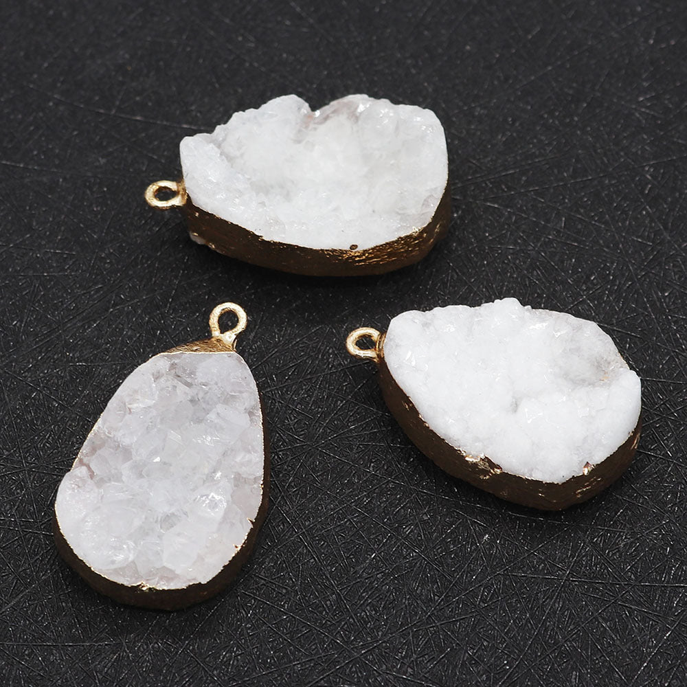 Water Droplets Pendant In White Crystal, Natural Jewelry Accessory