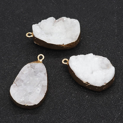 Water Droplets Pendant In White Crystal, Natural Jewelry Accessory