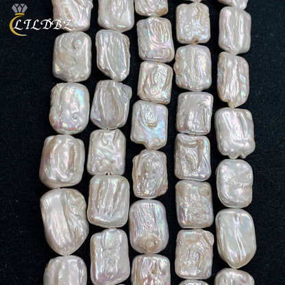 DIY Loose Freshwater Pearls In Natural White Featuring Baroque Style Square Baroque Pearl Shape