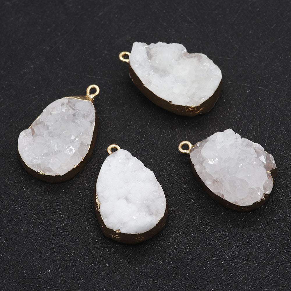 Water Droplets Pendant In White Crystal, Natural Jewelry Accessory