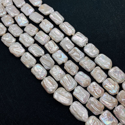 DIY Loose Freshwater Pearls In Natural White Featuring Baroque Style Square Baroque Pearl Shape