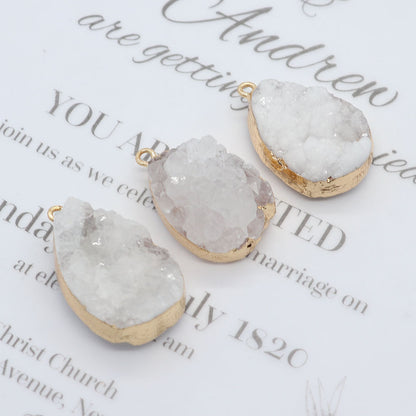 Water Droplets Pendant In White Crystal, Natural Jewelry Accessory