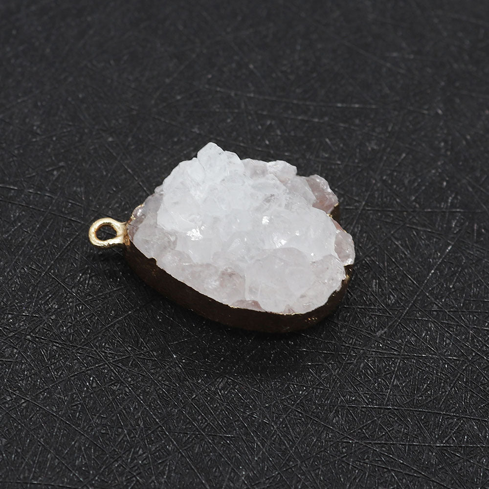 Water Droplets Pendant In White Crystal, Natural Jewelry Accessory
