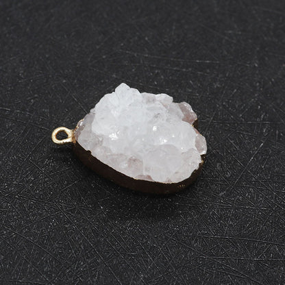 Water Droplets Pendant In White Crystal, Natural Jewelry Accessory