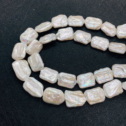 DIY Loose Freshwater Pearls In Natural White Featuring Baroque Style Square Baroque Pearl Shape
