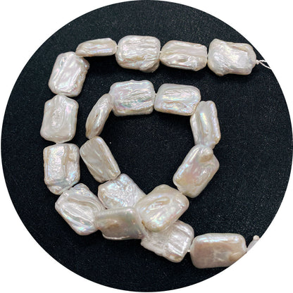 DIY Loose Freshwater Pearls In Natural White Featuring Baroque Style Square Baroque Pearl Shape