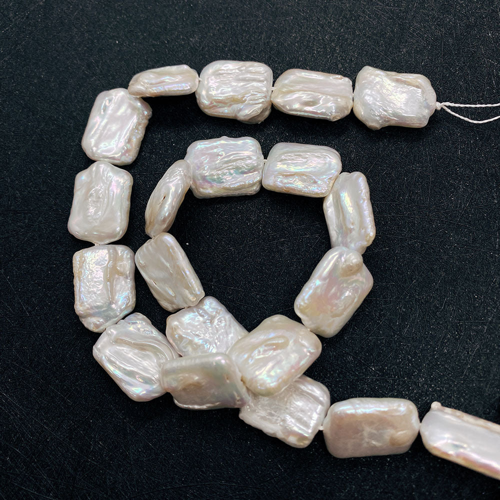 DIY Loose Freshwater Pearls In Natural White Featuring Baroque Style Square Baroque Pearl Shape