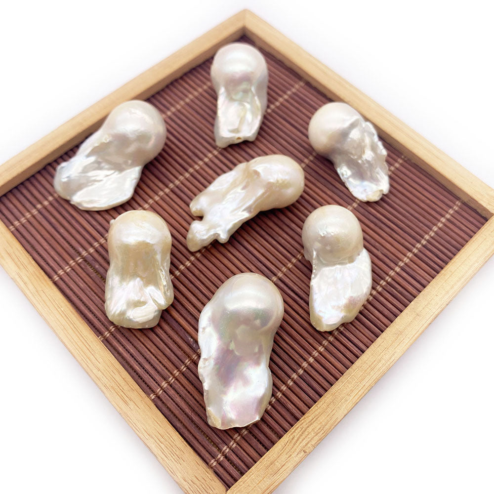 Natural Freshwater Pearl Beads In Irregular Baroque Style With Center-Drilled Design For Jewelry Making