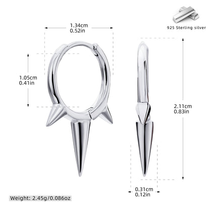 Conical 925 Sterling Silver Earrings For Women With 18K Gold Plating 0.03µm Thickness
